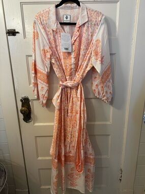 Sue Sartor Long Sleeve Maxi Flounce Dress NWT Womens XL